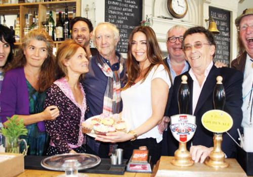 Celeb regulars pictured at the Engineer to raise the campaign profile