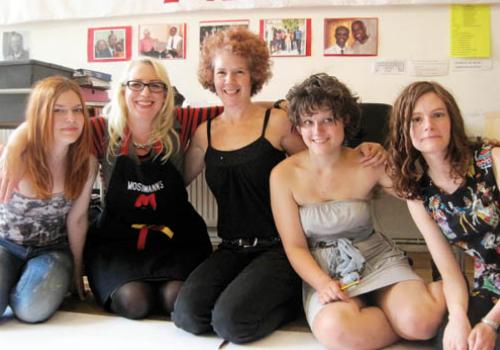 Women pictured preparing at the Women’s Centre 