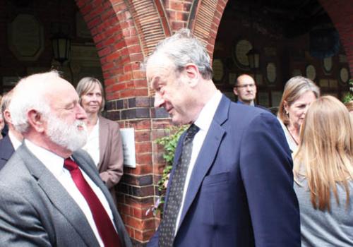 MP Frank Dobson with John Mills