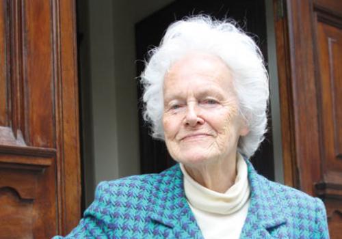 Honoured: June Stubbs on the steps of the Great Smith Street Library 