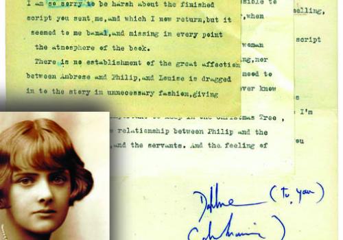 Extract from the auctioned letter. Inset: Daphne du Maurier