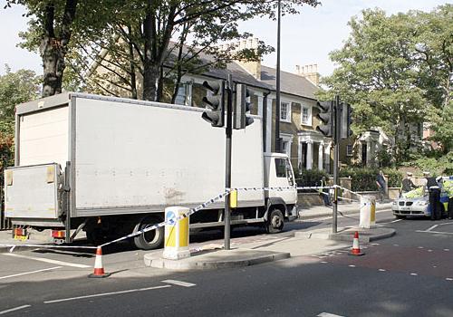 Police at the scene of the Camden Road accident in October last year