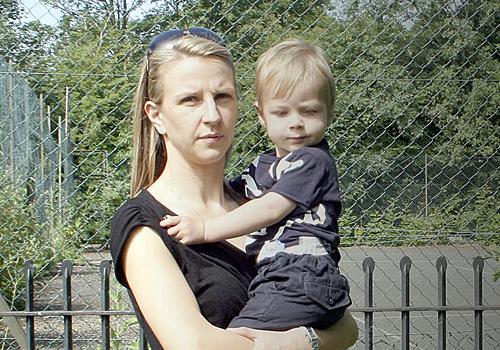 Alla Ouvarova outside the abandoned tennis courts in Regent’s Park with son Zac