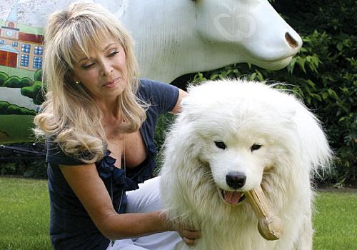 Annabel Karmel spends time at home with Hamilton after her pet was snatched from