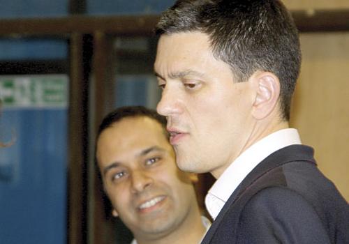 David Miliband with Raj Chada, who said: ‘You didn’t give us the money’