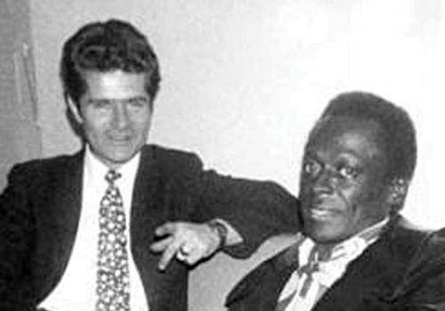 Freddy Warren pictured with Miles Davis