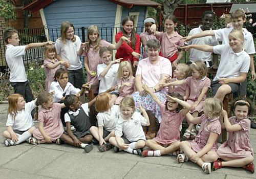 Linda Blackshaw gets a special send-off from St Paul’s youngsters