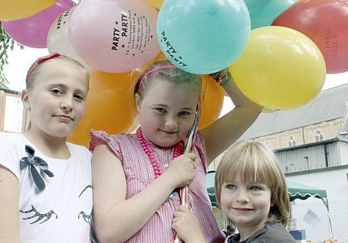 St Dominic’s pupils Meg Blattner and Ellie and Frankie Francis