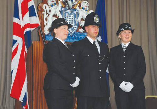 Meeting a new challenge: the Lithuanian recruits, from left, Constables Tatjana 