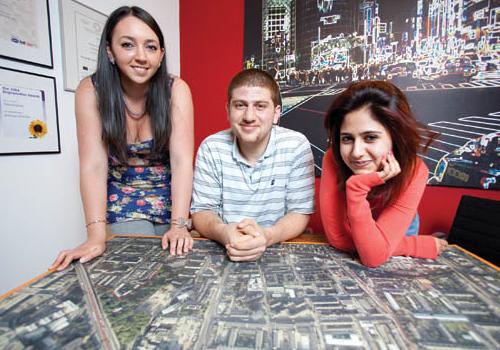 Pictured from the left, Fiona Toumazou and Youssef Chahine, both 22, and Farah H