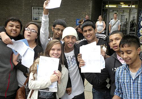 South Camden Community School students celebrate on Tuesday