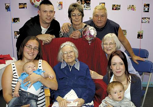 Eve Bunting celebrating with five ­generations of her ­family