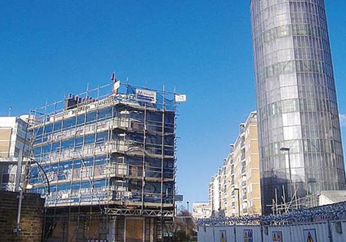 The Balmoral Castle in Pimlico remains encased in scaffolding 