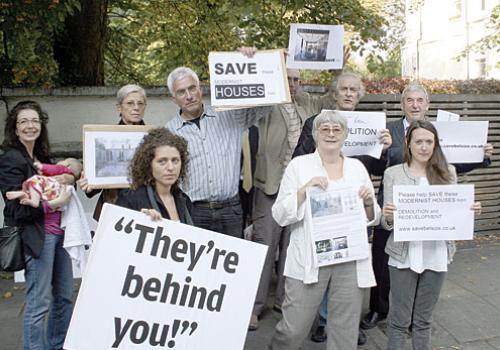 Neighbours make their feelings clear over the possible loss of the houses