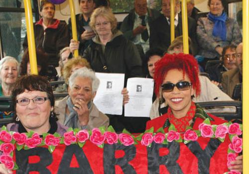 Friends of Barry on their way to his funeral in October 2008