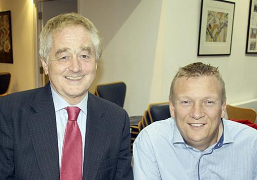 Hodge Jones & Allen senior partner Patrick Allen with Geoff Holt