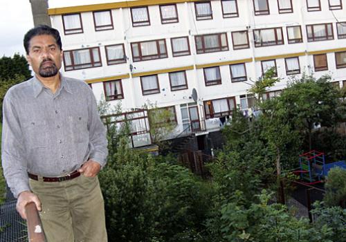 Mr Sarwar at the embankment that is to become a vegetable garden