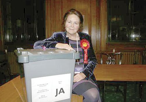 Labour’s Jenny Headlam-Wells after her victory in the Kentish Town by-election