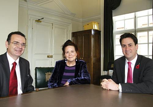 Meric Apak, Jenny Headlam-Wells and Ed Miliband