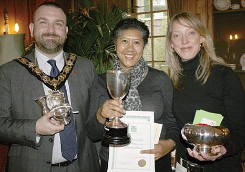 The Mayor, Cllr Jonathan Simpson with Marysa Norris and Cllr Kirsty Roberts