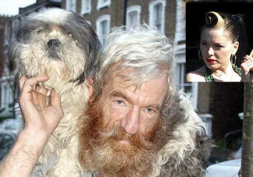 Martin O’Brien on the streets of Kentish Town with Chico. Inset, Imelda May