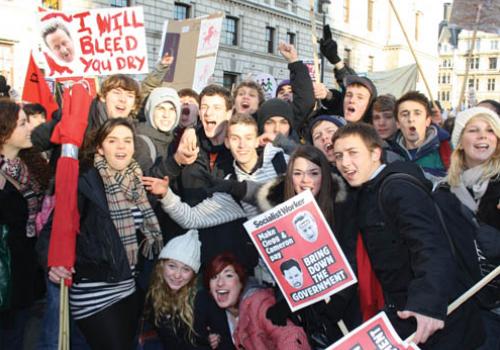 Students from Camden School for Girls protest on Thursday