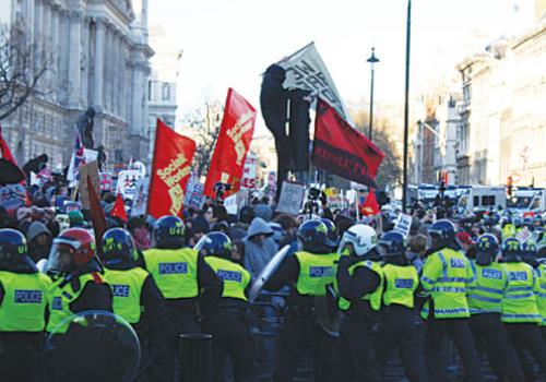 Students have condemned the police ‘kettling’ tactic used during last week’s p