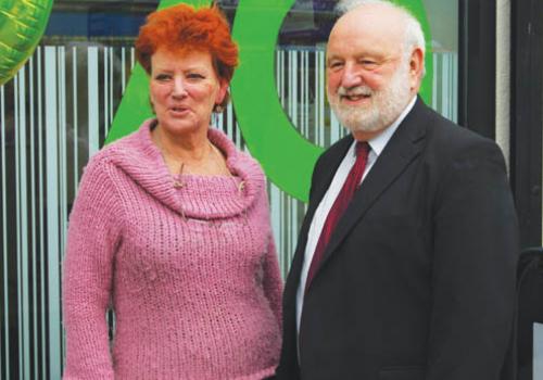 Dr Phyllis Turvill and Frank Dobson at the official opening of the health centre