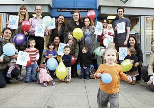 Parents outside the Caversham Children's Centre