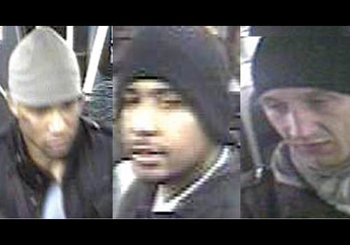 Images of the three men police are hunting in connection with muggings