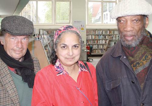 Holborn Library users John Partridge, Shaku Woodrow and Wally Baker