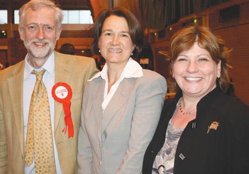 Jeremy Corbyn, new council leader Catherine West, and Emily Thornberry enjoying 