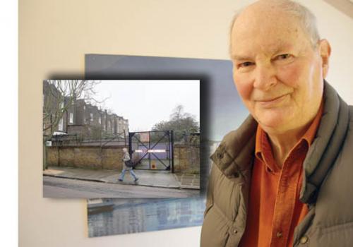 Architect Richard Burton and, inset, the Falkland Road site in Kentish Town bein