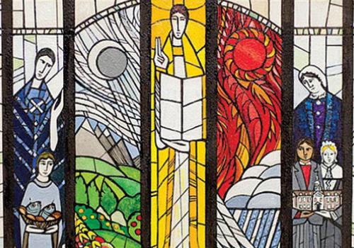 Stained glass artwork by craftsman Michael Coles 