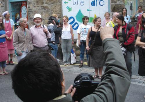 Local people pose for the camera