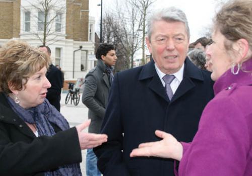 Karen Buck with Alan Johnson and Julie Bundy of the Harrow Road Neighbourhood Pa