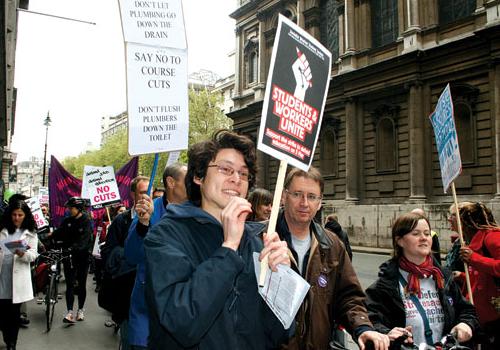 1,000 students and academics protested against planned cuts last week