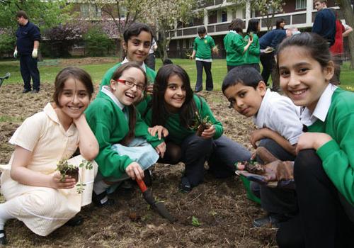 Hallfield Primary School children enjoying their project on Hallfield estate 