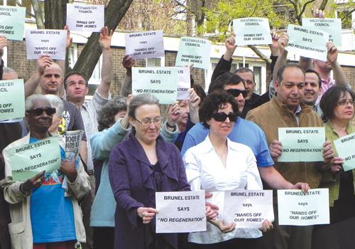 ‘Hands off our homes’ and ‘No regeneration’ protest on the estate