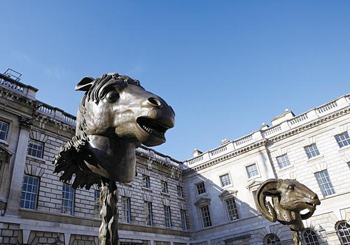 Works on display in Somerset House courtyard