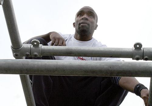 Parkour star Sébastien Foucan at a Westminster course in January