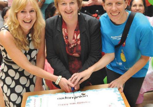 Westminster North MP Karen Buck (centre) with centre owners 