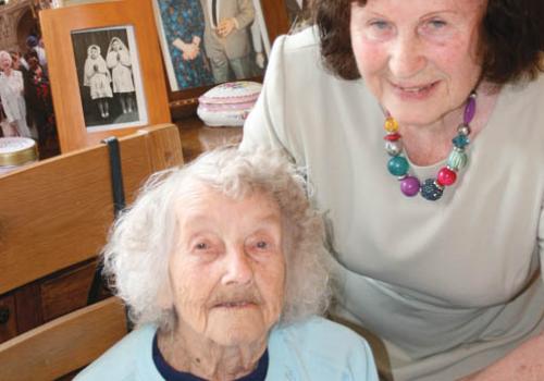 May Brinckley with Queen’s Park resident Mary Doherty (right)