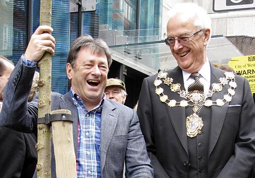 Alan Titchmarsh with acting Lord Mayor Harvey Marshall