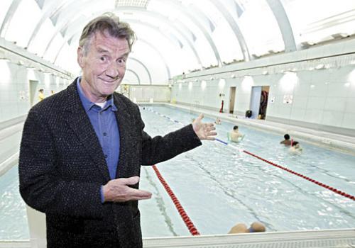 Michael Palin at the baths