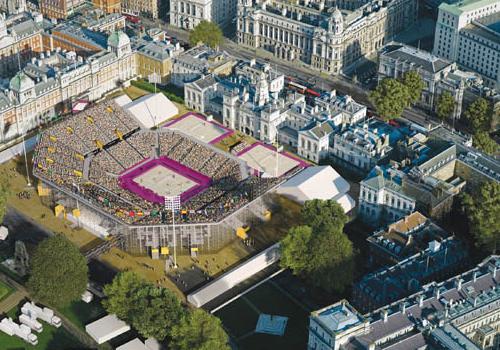 THIS aerial image shows Horse Guards Parade off Whitehall in the throes of Olymp