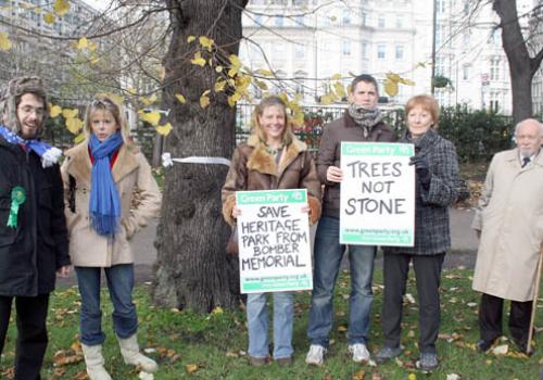 memorial campaigners making make their feelings clear