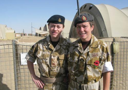 Afghanistan: Sue Snaith, right, with physio colleague Jayne McLenaghan