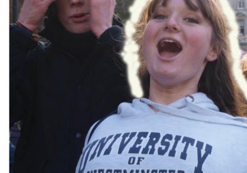 Student Madeleine Budd on the march