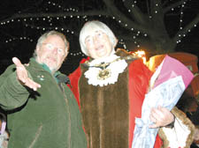 South End Green resident Bill Oddie shows his community man side by switching on the Christmas lights